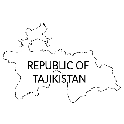 タジキスタン共和国無料フリーイラスト｜英語(白)